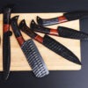 5-Piece Steel Knife Set with Sheath | Black Powder Blades | Premium Kitchen
